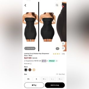 Looking Curvy Padded Hips Shapewear
Short - Black